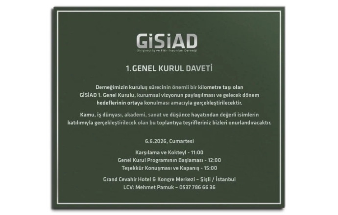 GİSİAD 1. Olağan Genel Kurul Duyurusu